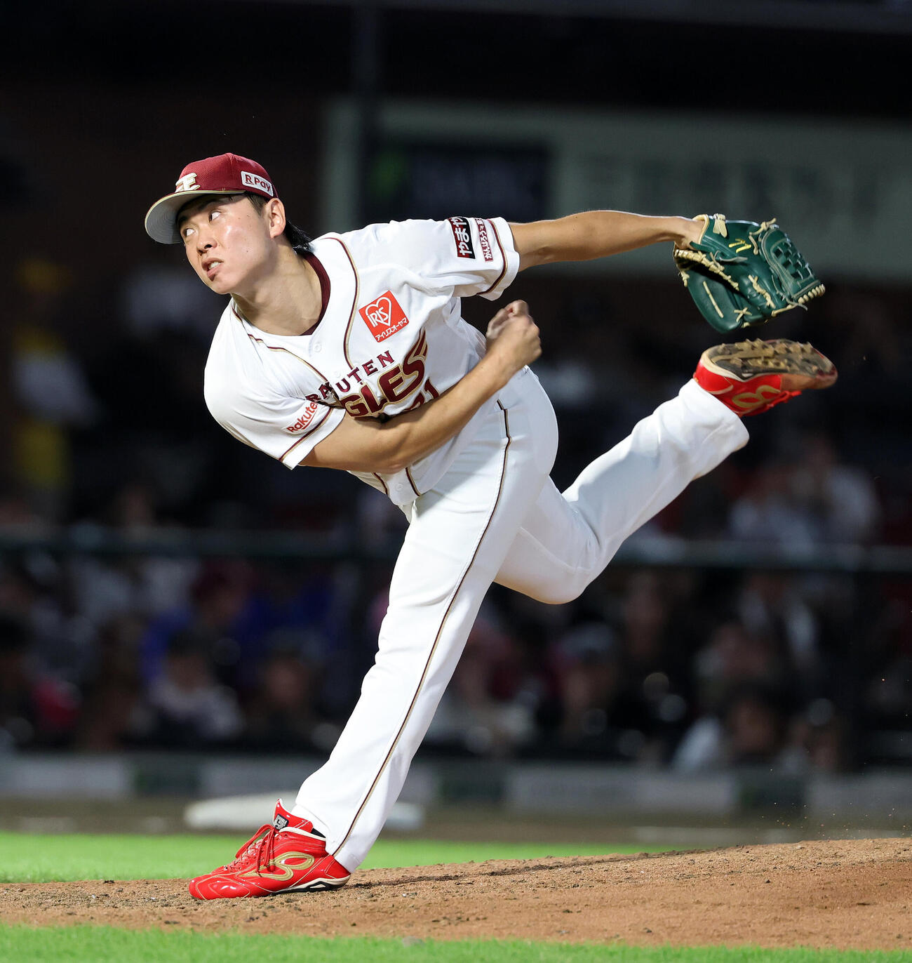楽天対オリックス　力投する楽天2番手の柴田大地（撮影・鈴木正人）