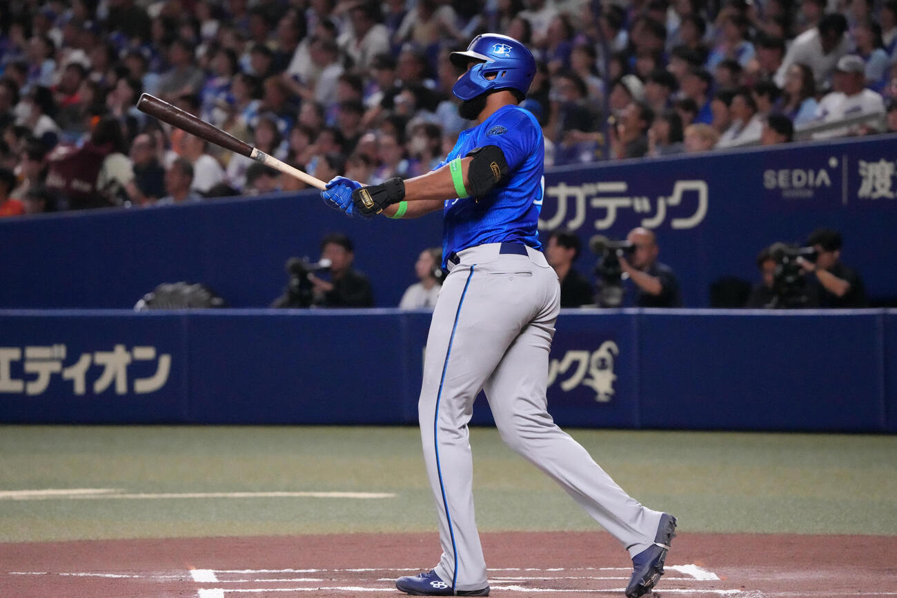 中日対DeNA 6回表DeNA無死、本塁打を放つヘラル・エンカーナシオン（撮影・森本幸一）