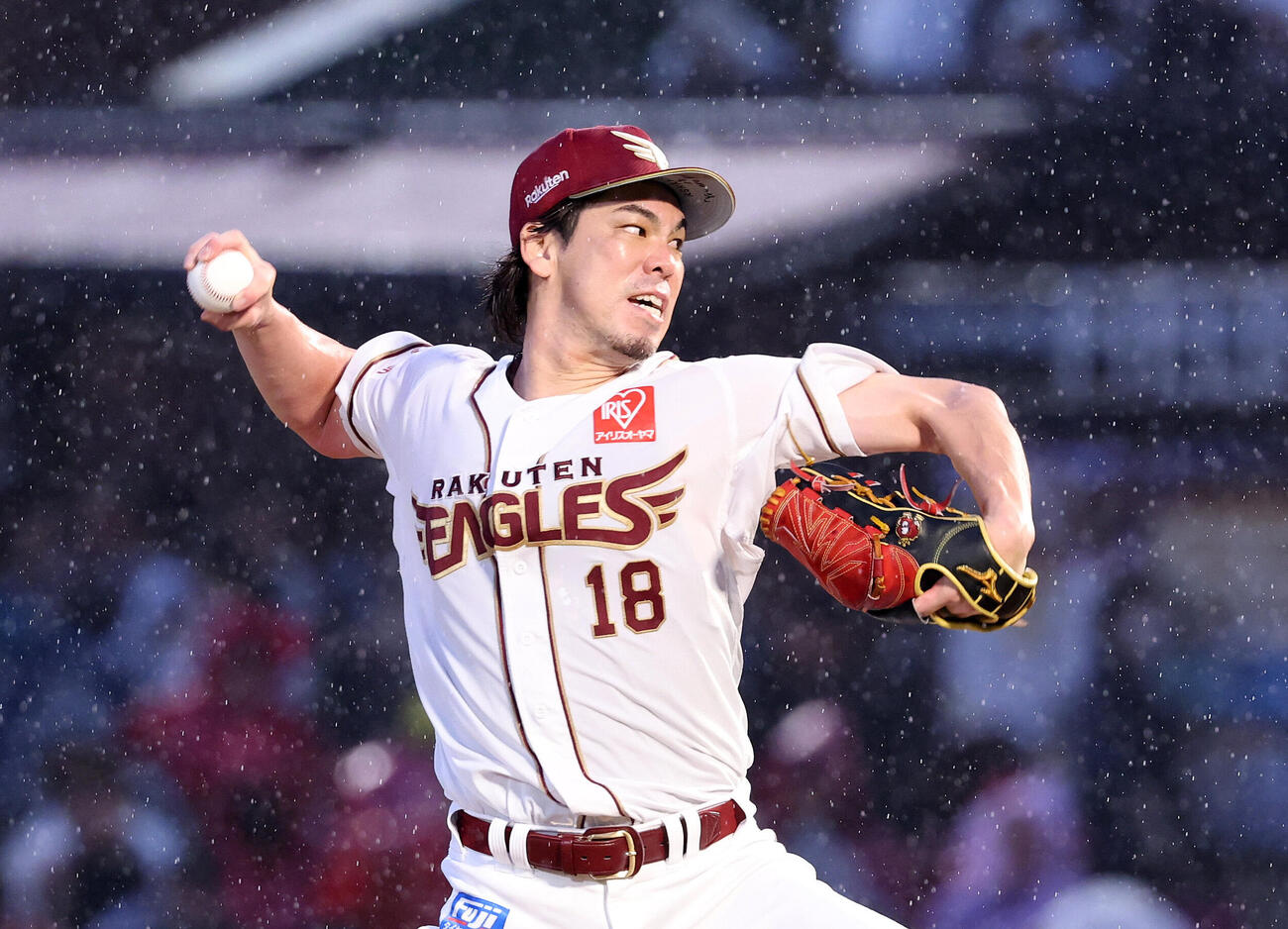 楽天対オリックス　力投する楽天先発の前田健太（撮影・鈴木正人）