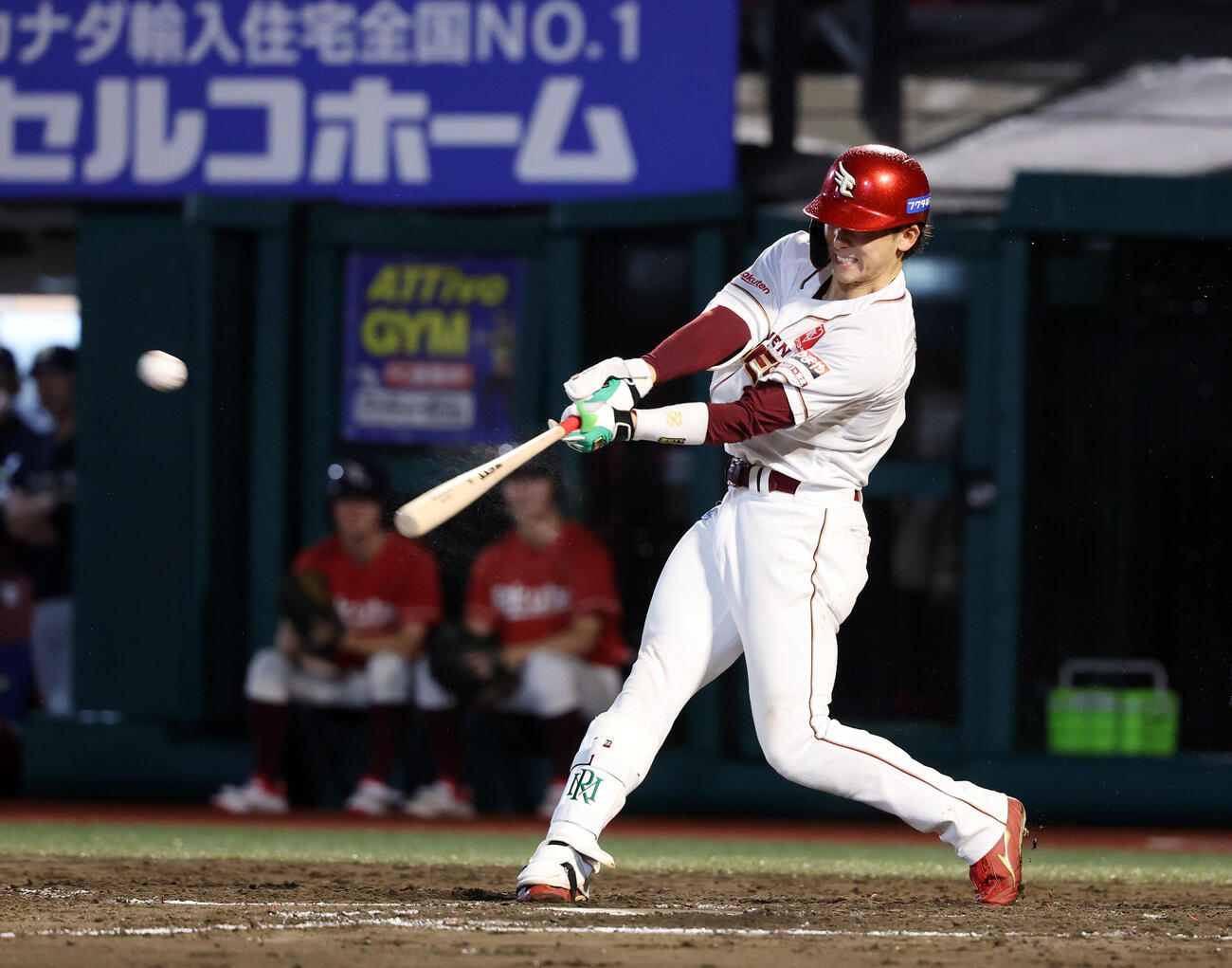 楽天対オリックス　8回裏楽天無死、宗山塁はソロ本塁打を放つ（撮影・鈴木正人）