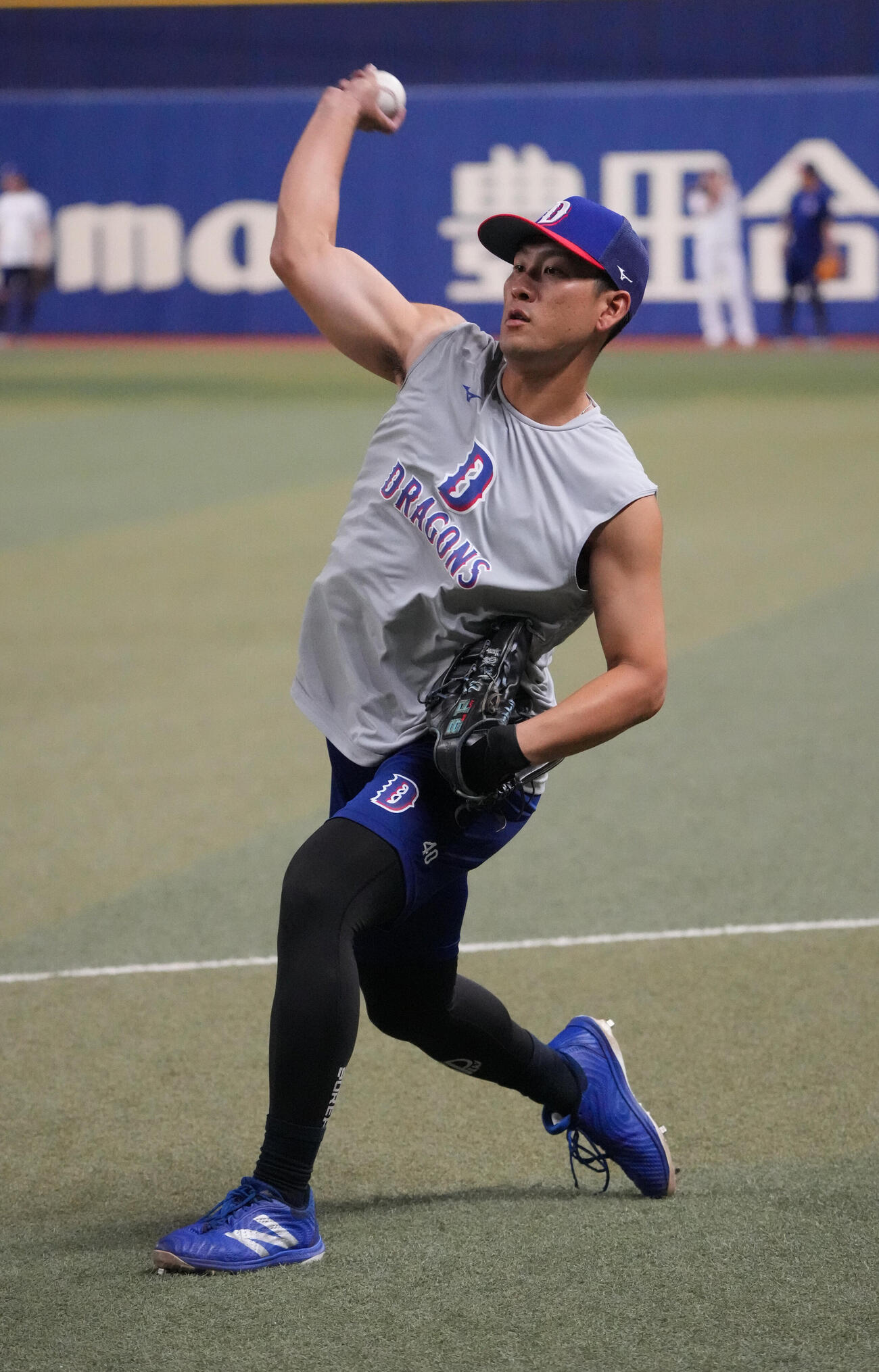 中日対DeNA　試合前、一軍の練習に参加する福元悠真（撮影・森本幸一）