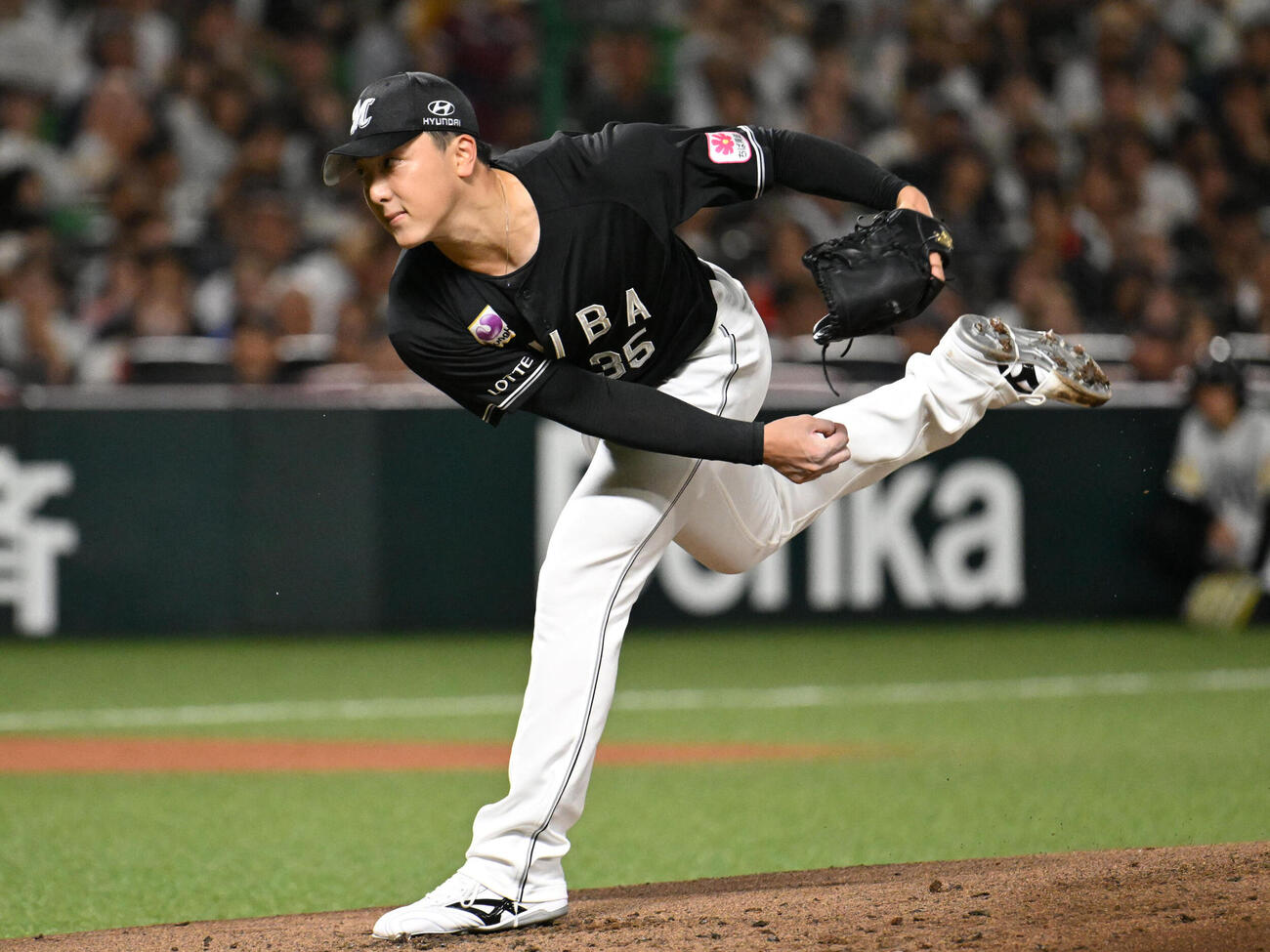 ソフトバンク対ロッテ　ロッテ先発の田中晴也（撮影・林敢治）