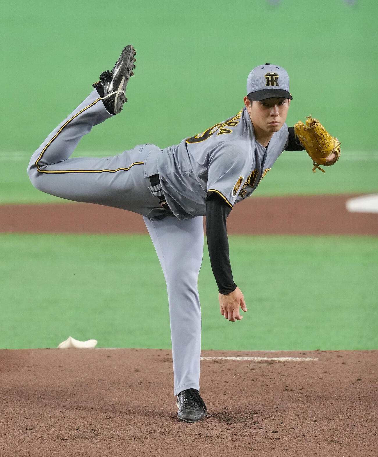 巨人対阪神　阪神先発の下村海翔（撮影・足立雅史）