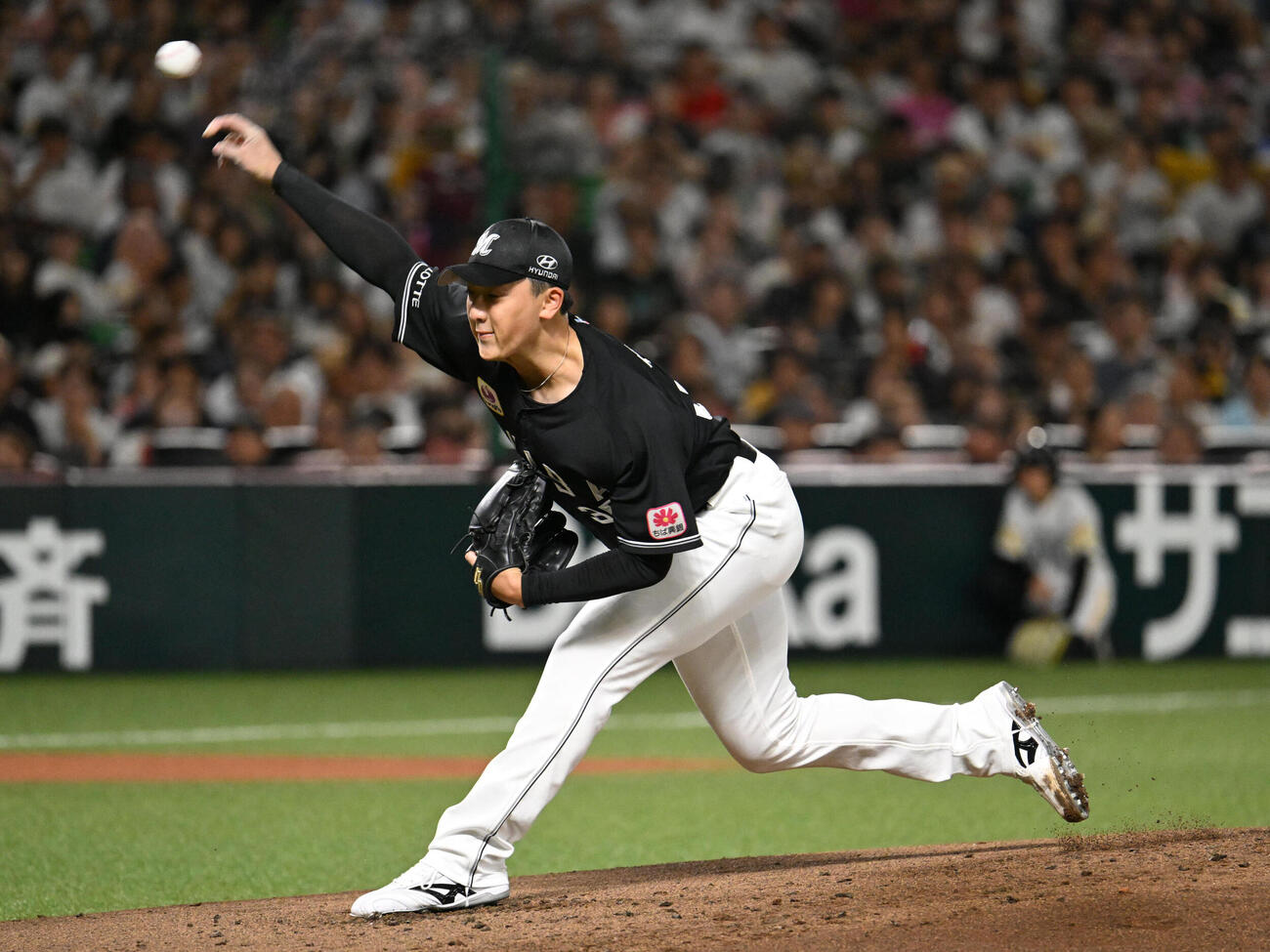 ソフトバンク対ロッテ　ロッテ先発の田中晴也（撮影・林敢治）