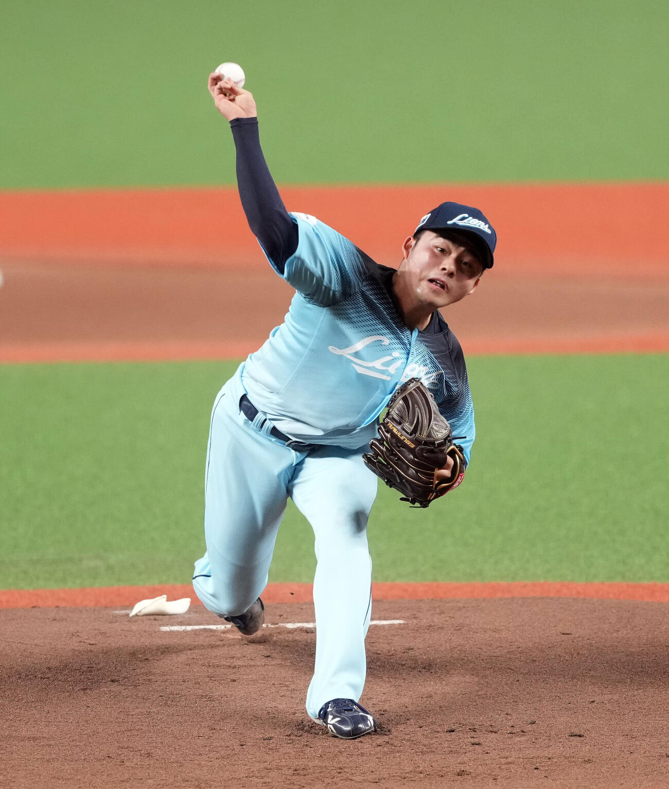 西武対ロッテ　西武の先発豆田泰志（撮影・たえ見朱実）