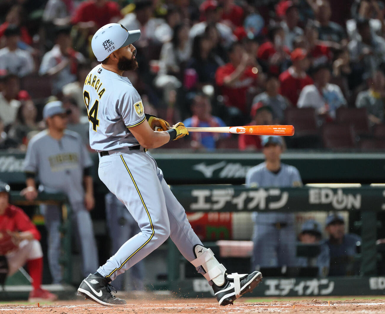 広島対阪神　5回表阪神2死一、二塁、代打のデルミス・ガルシアは三振（撮影・加藤孝規）