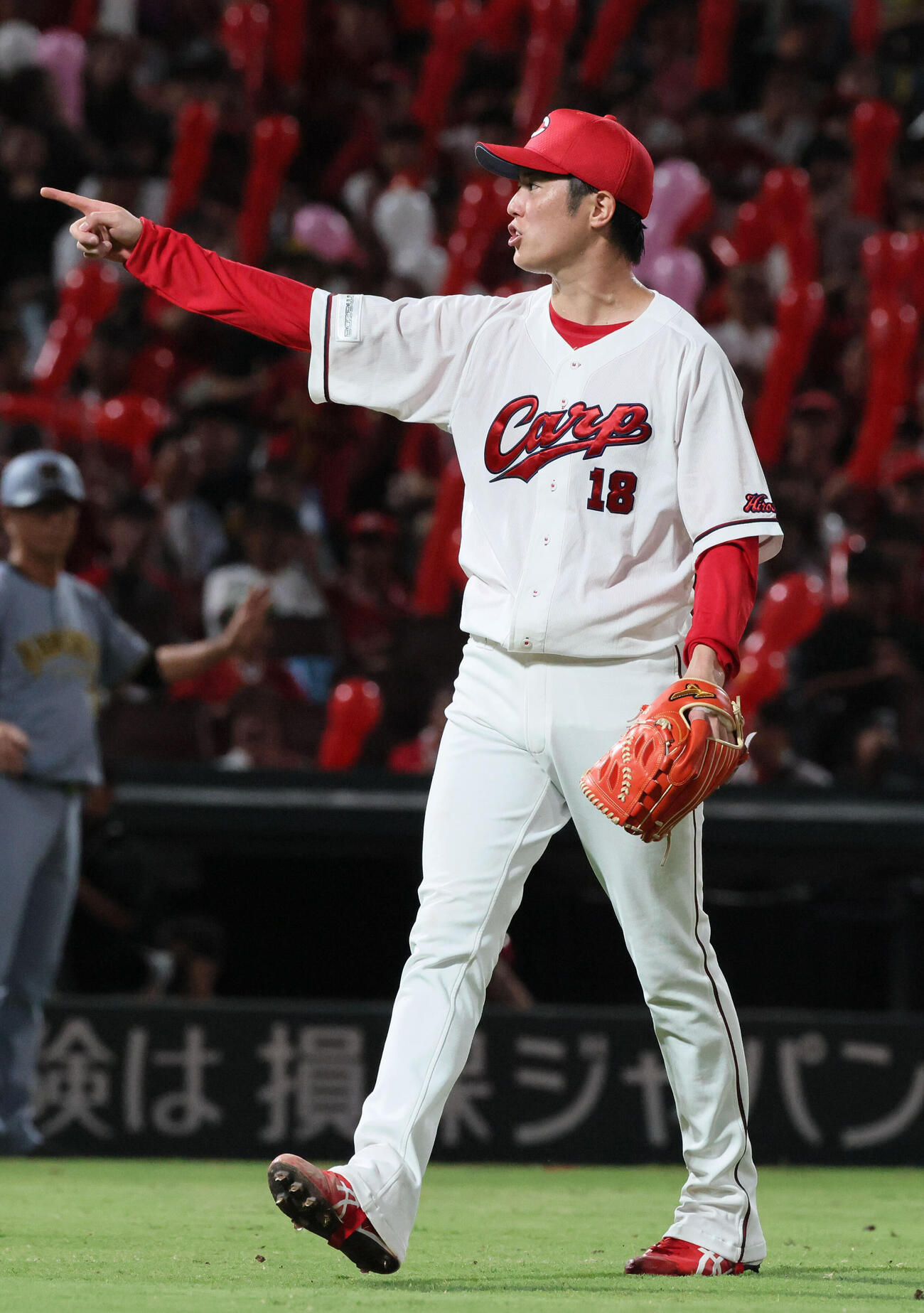 広島対阪神　7回お持て阪神2死二塁、梅野隆太郎を三振に仕留めた森下暢仁（撮影・加藤孝規）