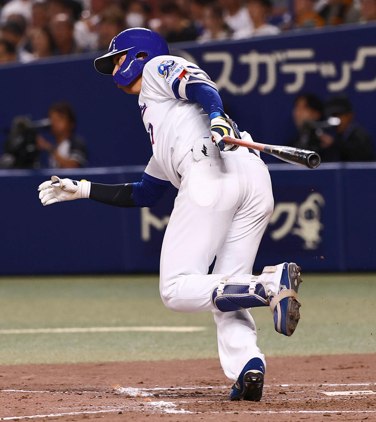 中日対巨人　3回裏中日1死、花田旭は安打を放つ（撮影・上田博志）