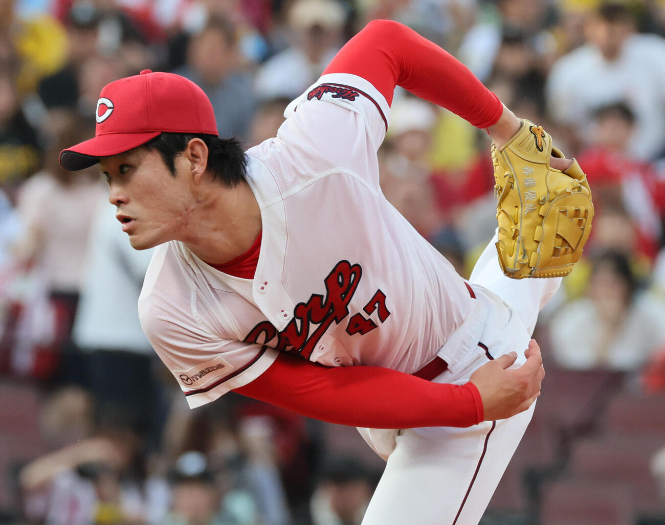 広島対阪神　広島先発の斉藤優汰（撮影・加藤孝規）