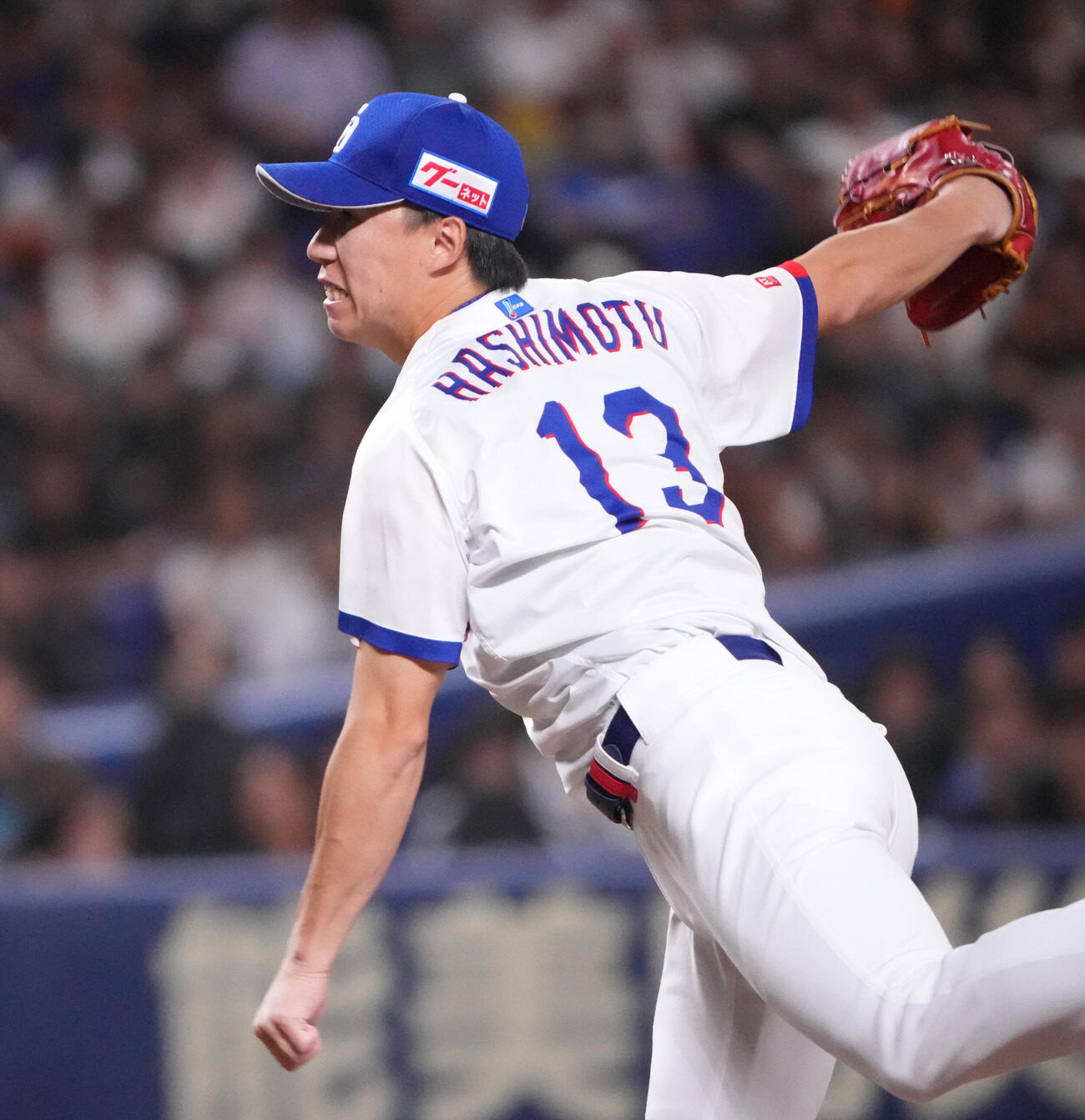 中日対巨人　8回表、中日2番手で登板する橋本侑樹（撮影・森本幸一）