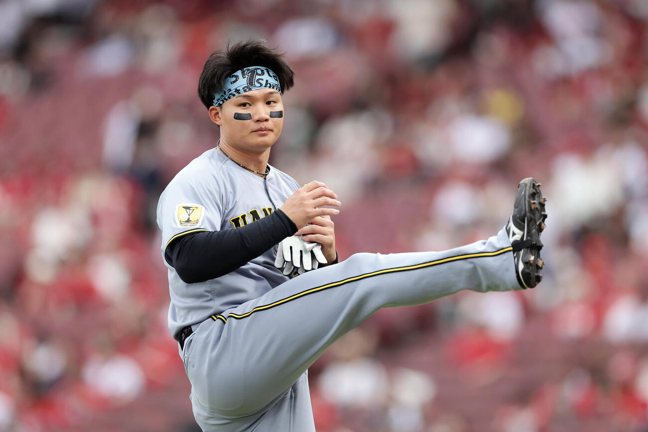 広島対阪神　広島戦に臨む阪神森下翔太（撮影・前田充）