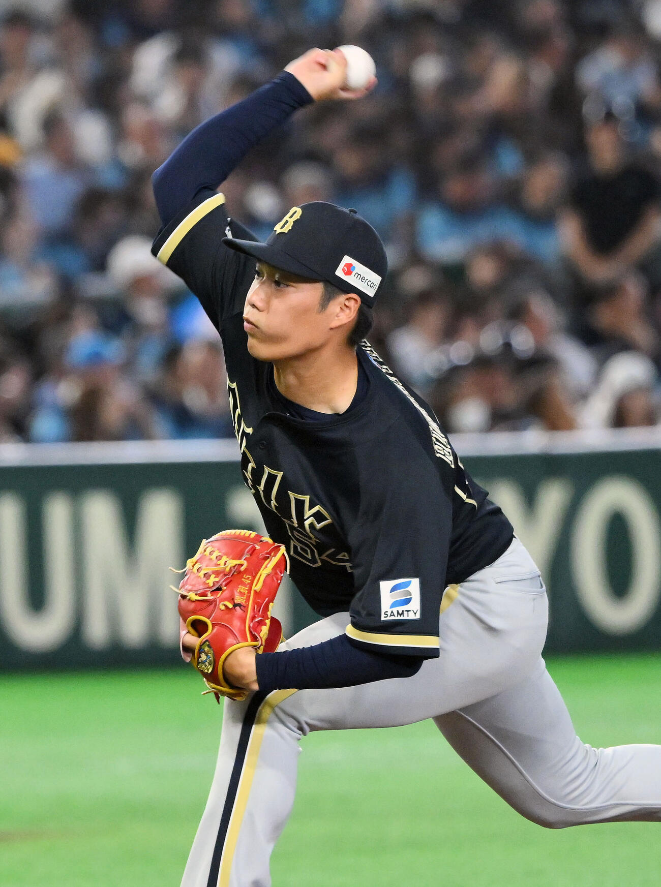 西武対オリックス　オリックス5番手で登板する東山玲士（撮影・滝沢徹郎）