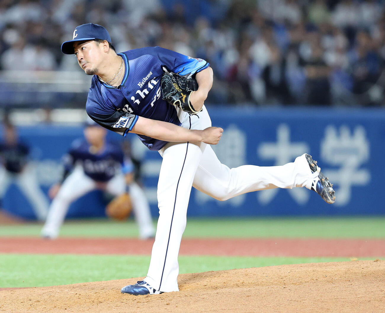 西武時代の平井の投球フォーム（2024年）