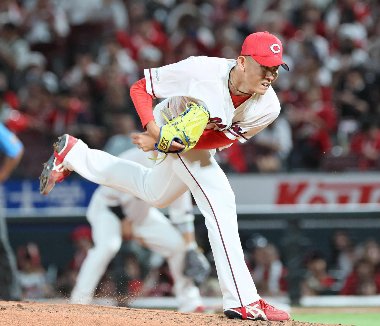 広島対中日　7回表中日、広島3番手の辻大雅（撮影・加藤孝規）