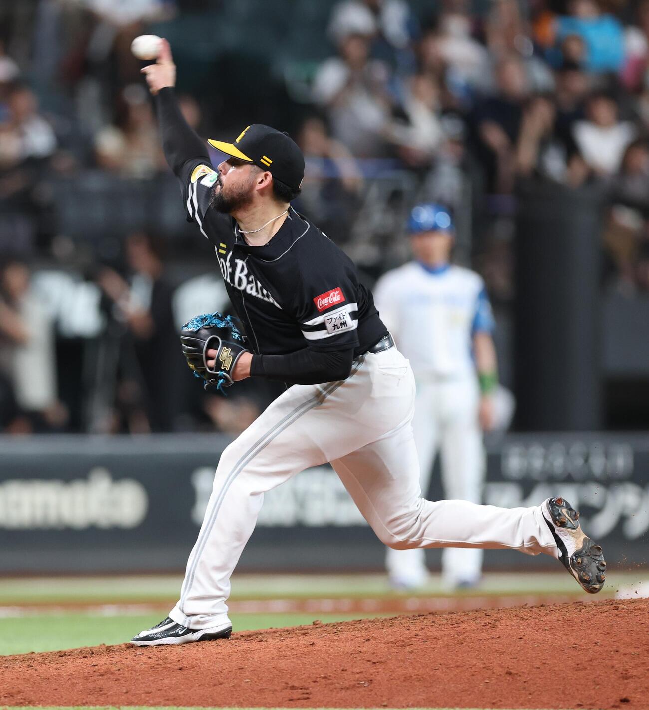 日本ハム対ソフトバンク　7回に登板のオスナ（撮影・黒川智章）