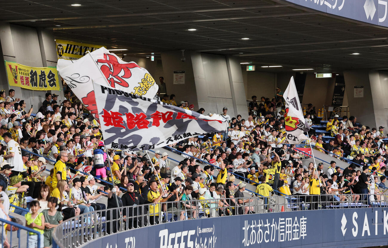 阪神対ヤクルト　声援を送る阪神ファン（撮影・加藤哉）