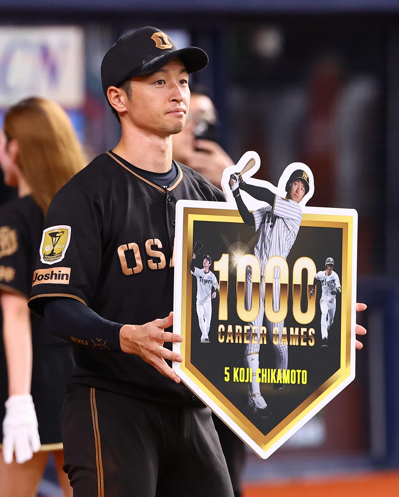 阪神対ヤクルト　1000試合出場を達成した近本光司（撮影・上田博志）
