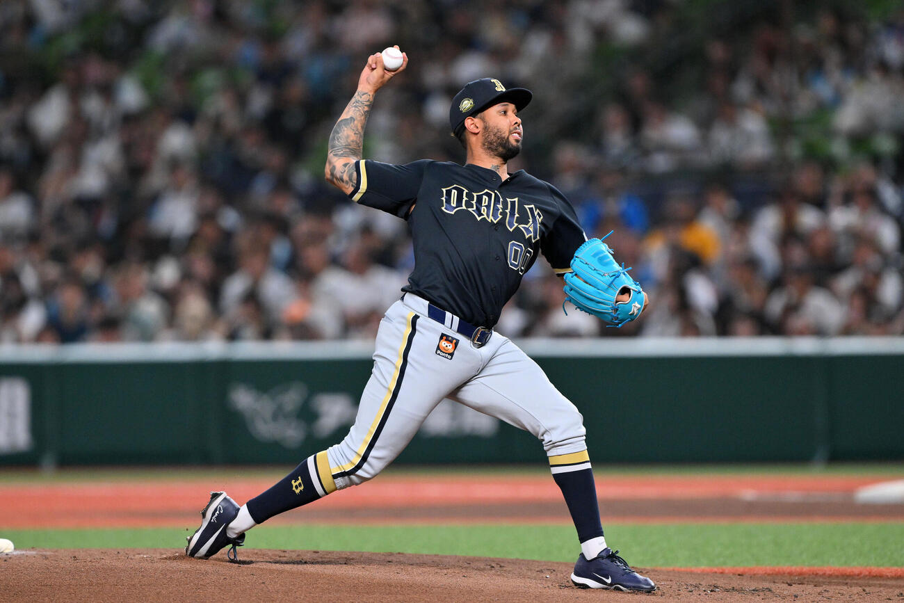 西武対オリックス　オリックス先発のアンダーソン・エスピノーザ（撮影・滝沢徹郎）