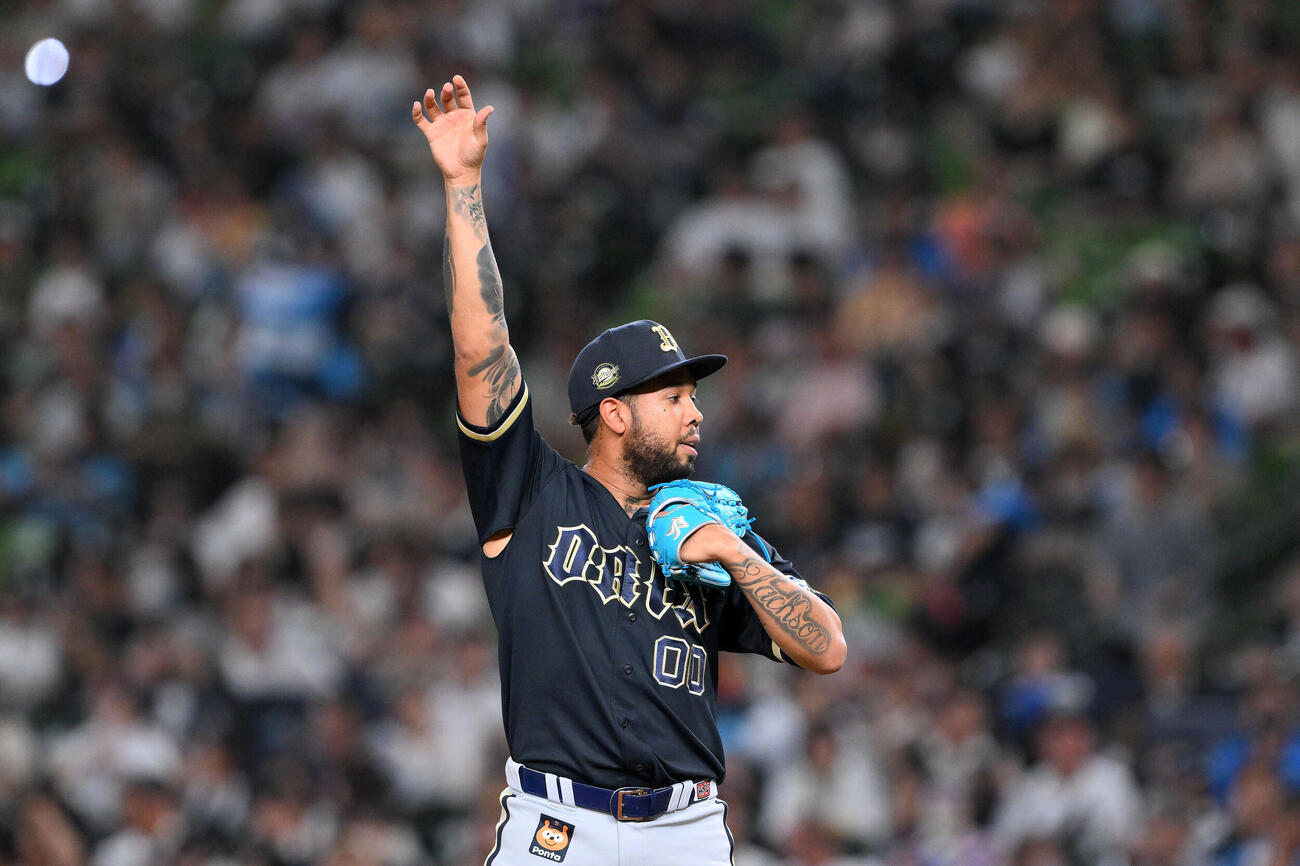 西武対オリックス　オリックス先発のアンダーソン・エスピノーザ（撮影・滝沢徹郎）