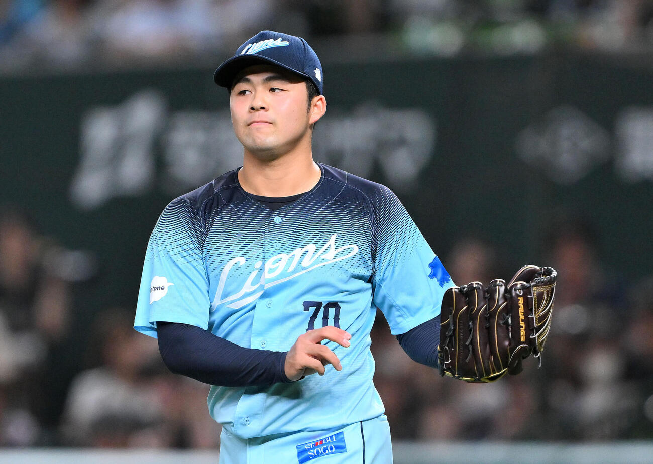 西武対オリックス　西武2番手の豆田泰志（撮影・滝沢徹郎）