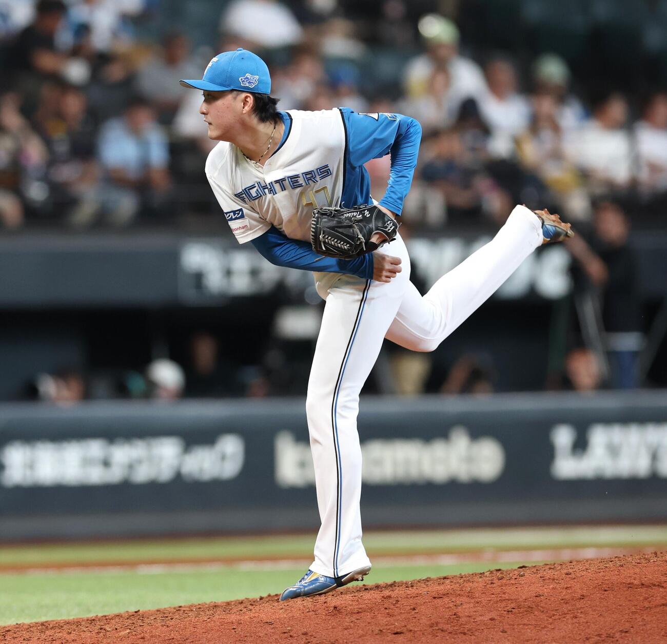 日本ハム対ソフトバンク　9回に登板の柳川大晟（撮影・黒川智章）