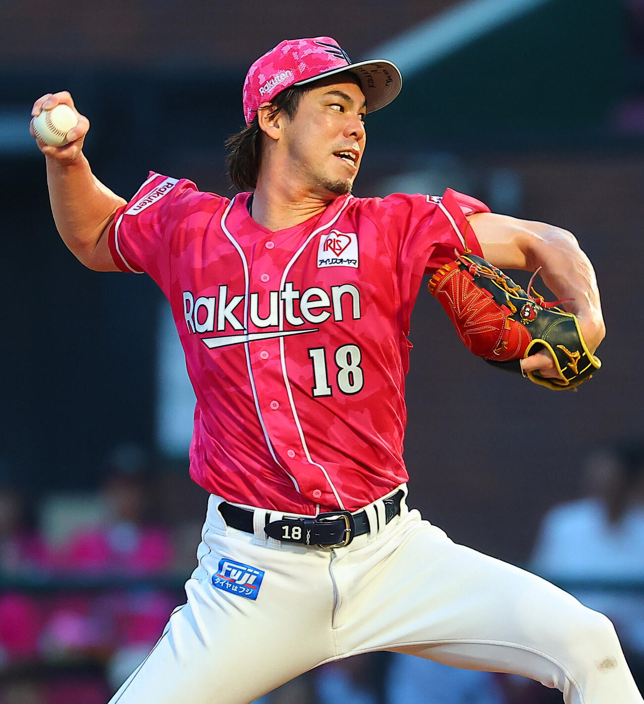 楽天対ロッテ　楽天先発の前田健太（撮影・野上伸悟）
