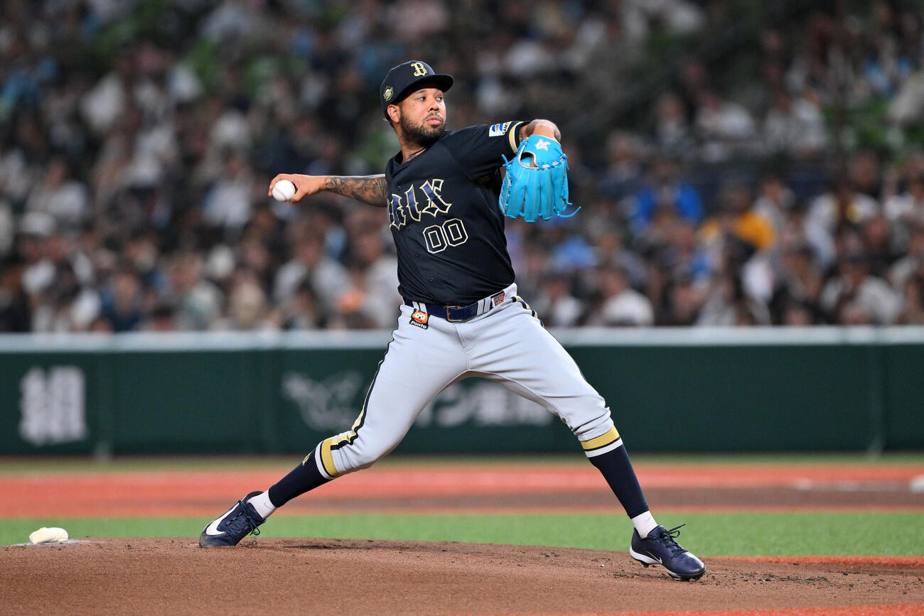 西武対オリックス　オリックス先発のアンダーソン・エスピノーザ（撮影・滝沢徹郎）