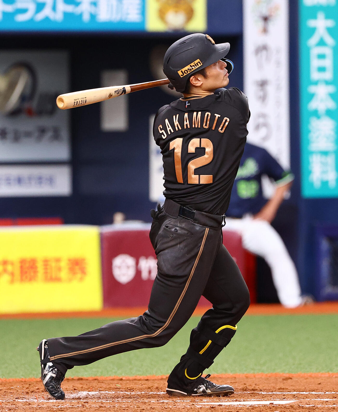 阪神対ヤクルト　4回裏阪神1死一塁、坂本誠志郎は安打を放つ（撮影・上田博志）