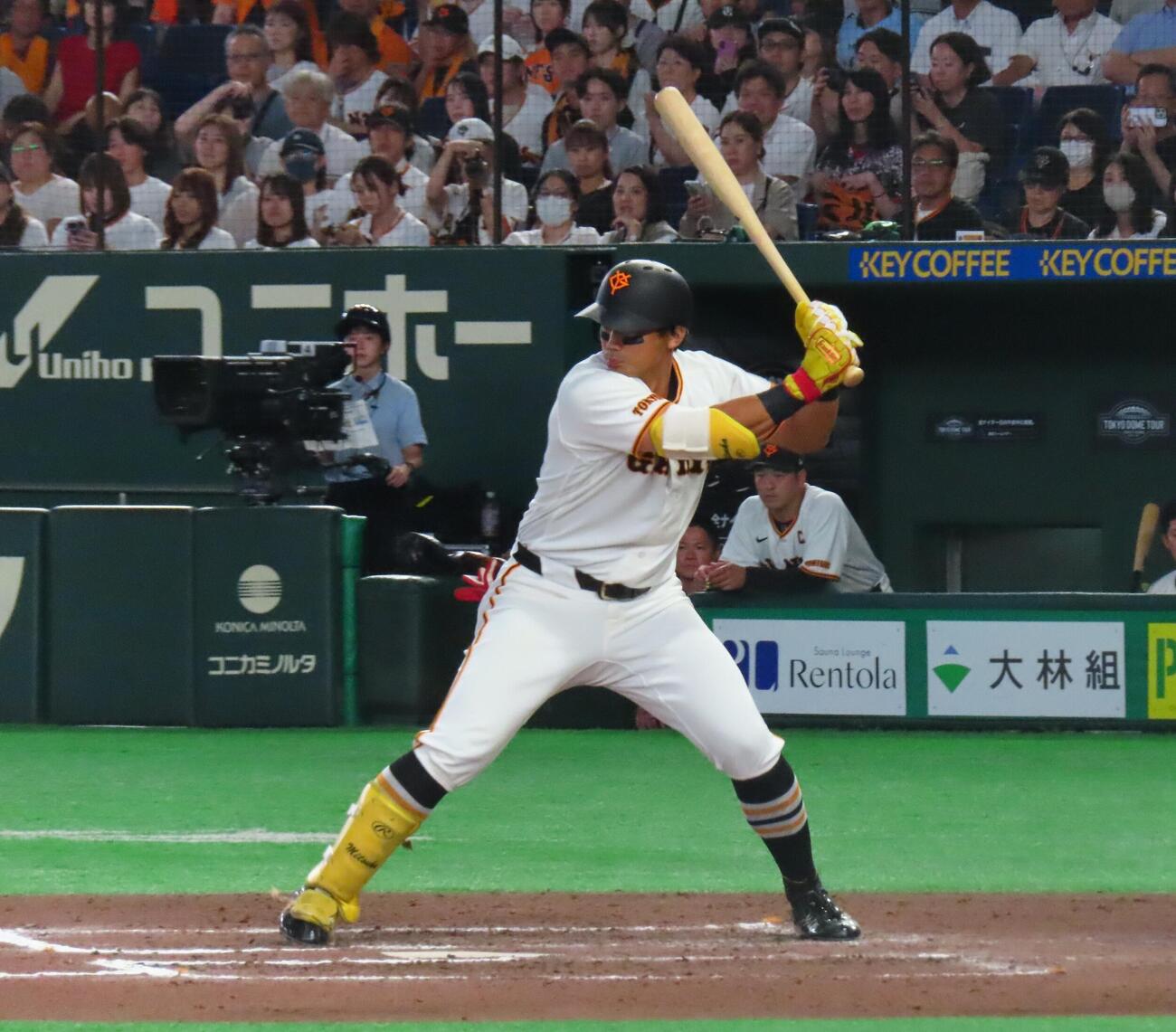 巨人対ハヤテ　打席に立つ巨人三塚琉生（撮影・北村健龍）
