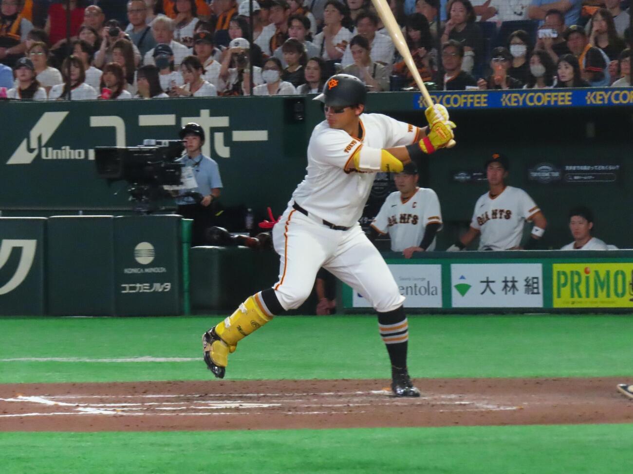 巨人対ハヤテ　打席に立つ巨人三塚琉生（撮影・北村健龍）