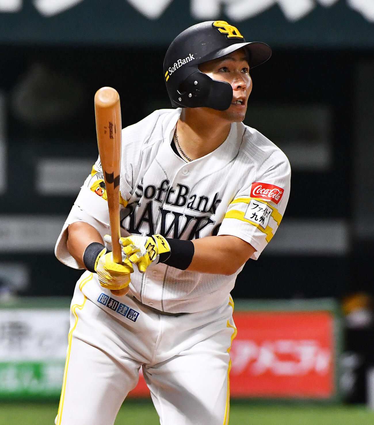 7月7日、ファーム・オリックス戦の3回、ソフトバンク中村晃は先制の2点適時二塁打を放つ