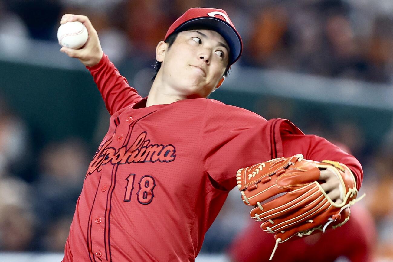巨人対広島　7回裏、力投する森下暢仁（撮影・河田真司）