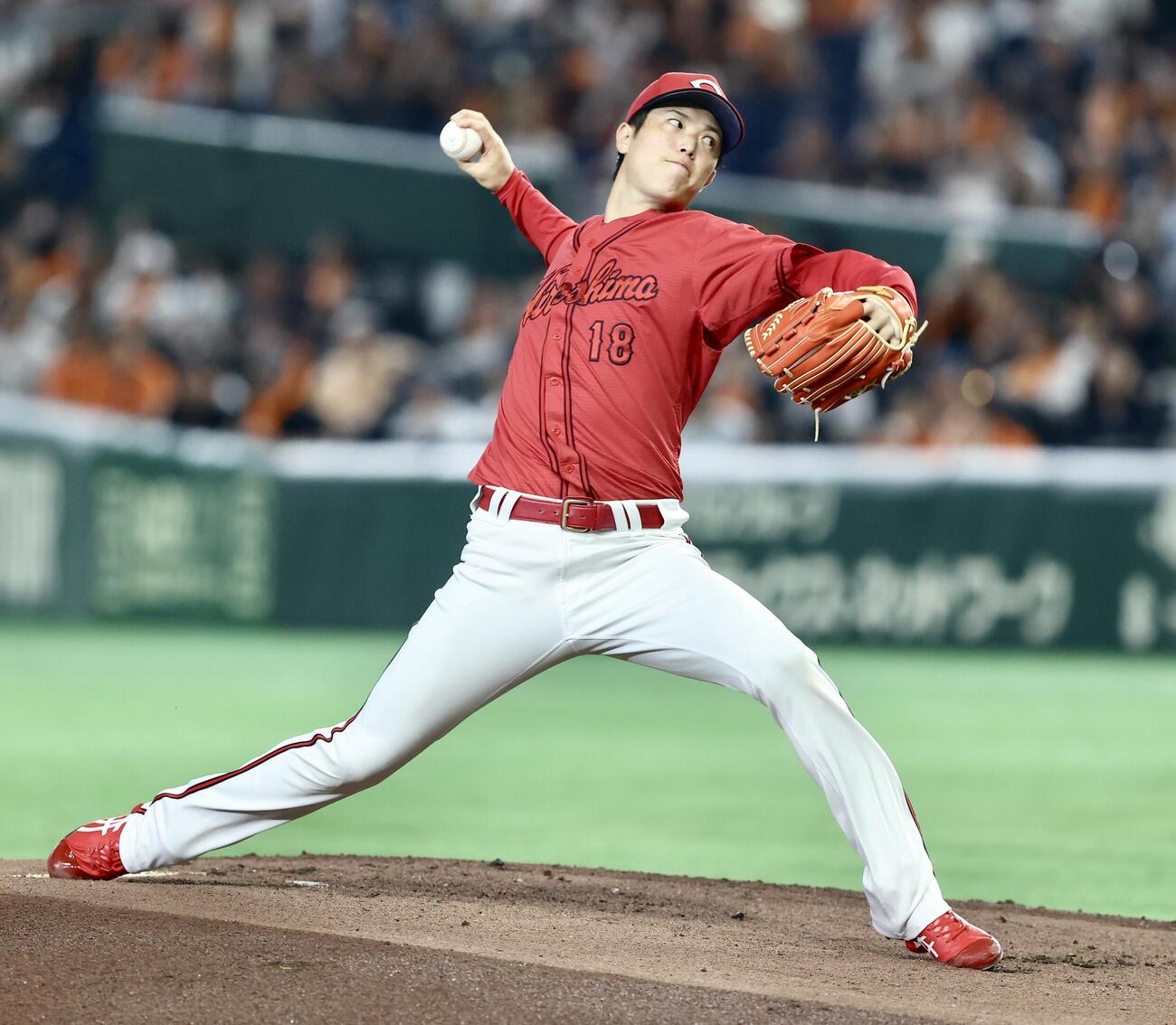 巨人対広島　先発登板する広島森下暢仁（撮影・河田真司）