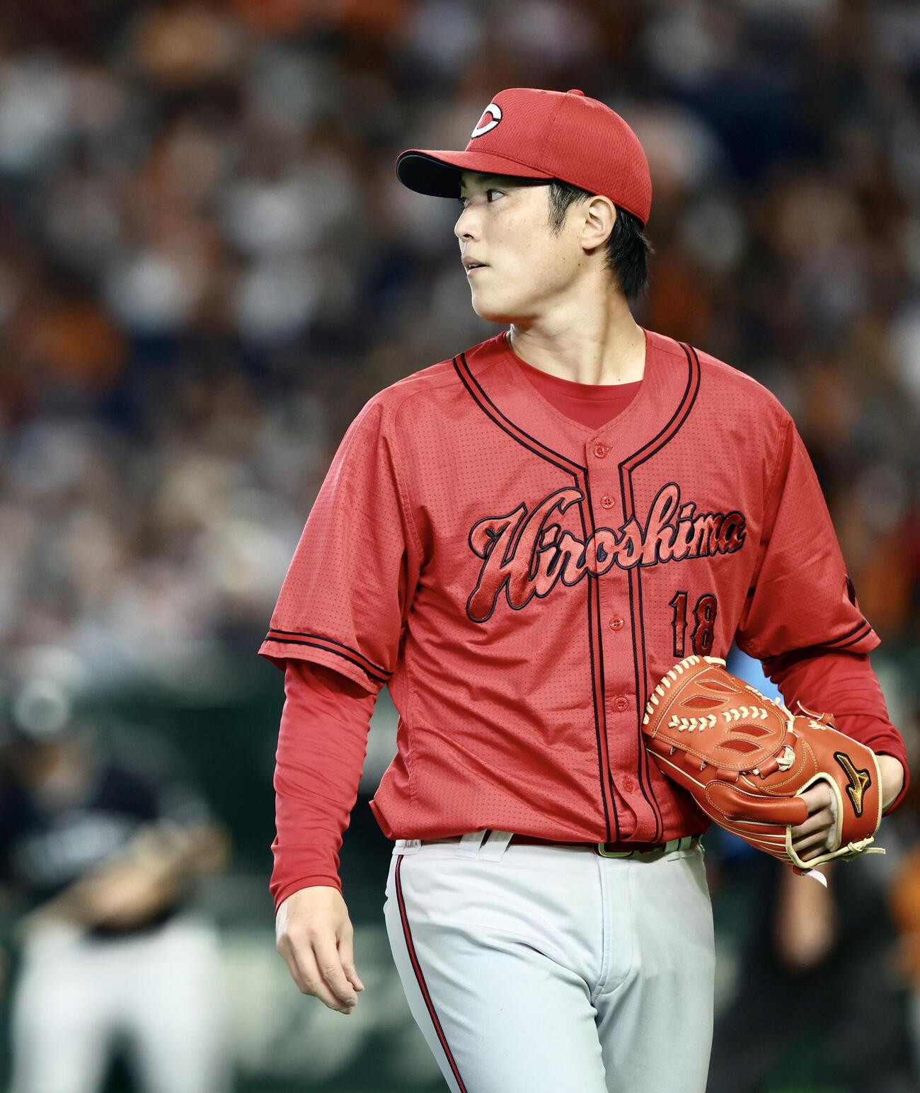 巨人対広島　1回裏を抑える広島森下暢仁（撮影・河田真司）