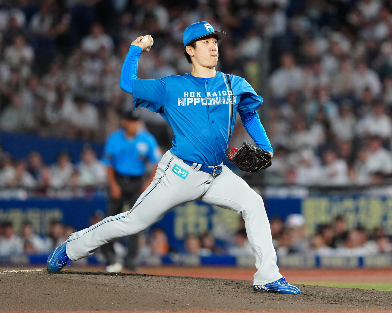 ロッテ対日本ハム　先発し力投する日本ハム北山亘基（撮影・鈴木みどり）