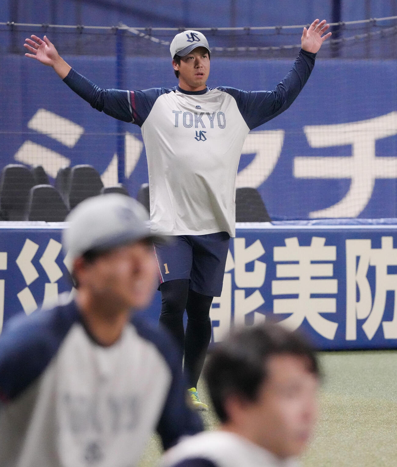 中日対ヤクルト　試合前、一軍に合流した山田哲人（撮影・森本幸一）