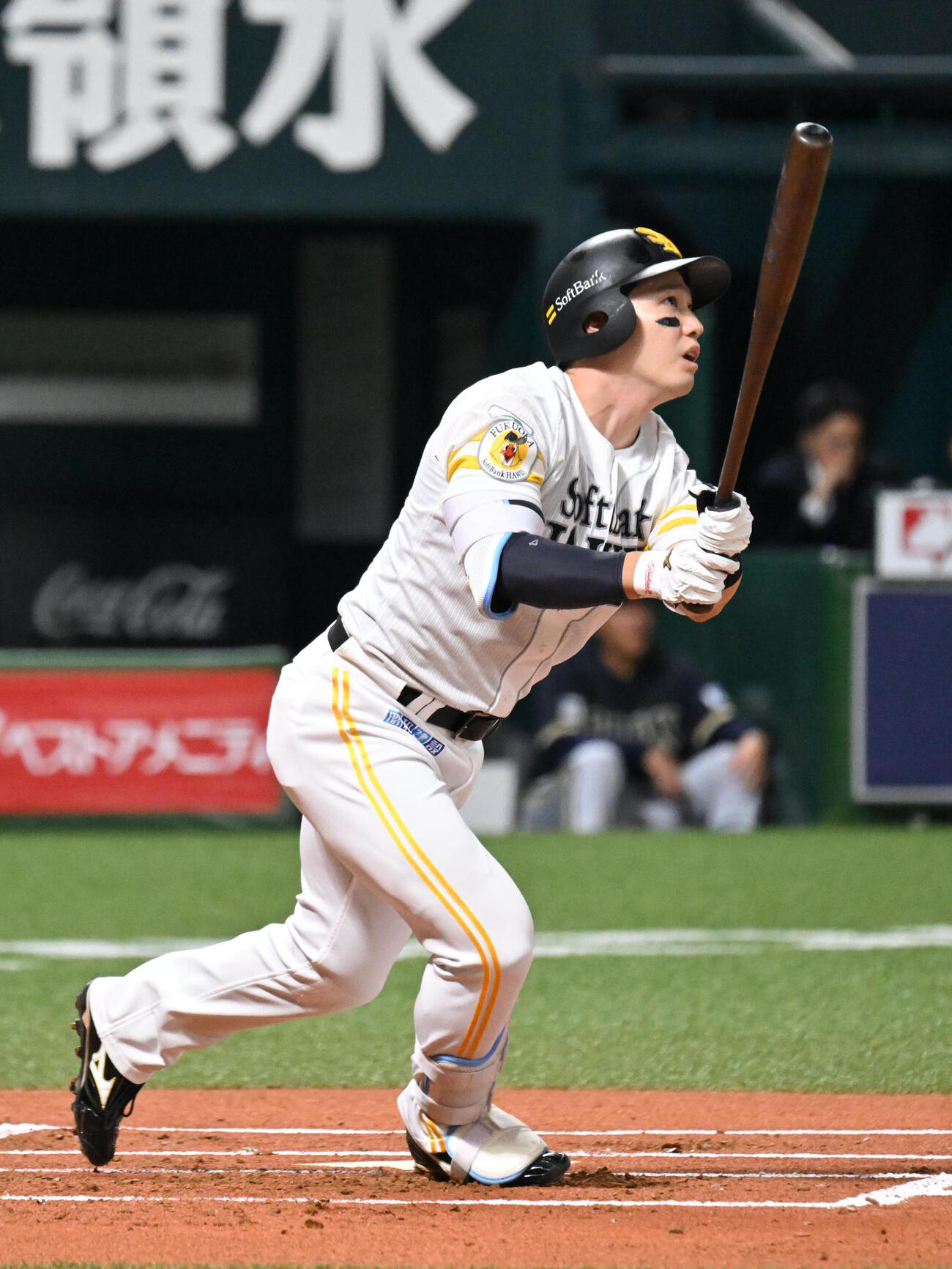 ソフトバンク対オリックス　1回裏ソフトバンク2死、栗原陵矢は右越えに本塁打を放つ（撮影・林敢治）