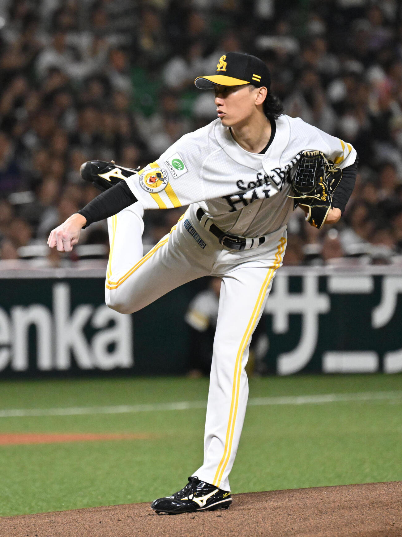 ソフトバンク対オリックス　ソフトバンク先発の大津亮介（撮影・林敢治）
