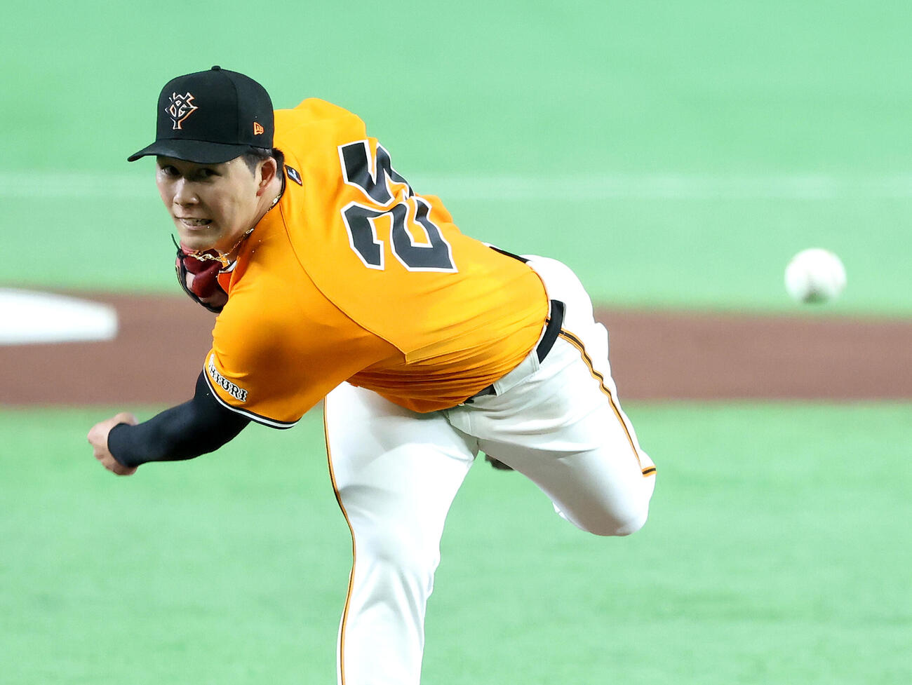 巨人対広島　先発登板で力投する巨人代木大和（撮影・河田真司）