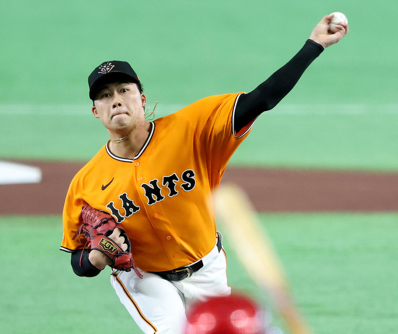 巨人対広島　先発登板で力投する巨人代木大和（撮影・河田真司）
