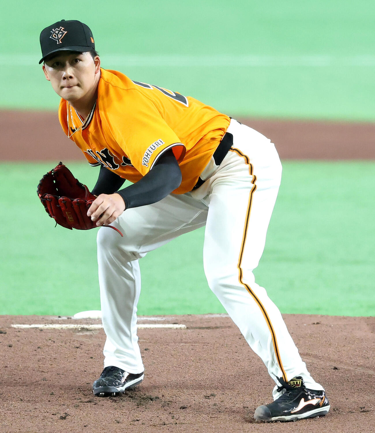 巨人対広島　先発登板で力投する巨人代木大和（撮影・河田真司）