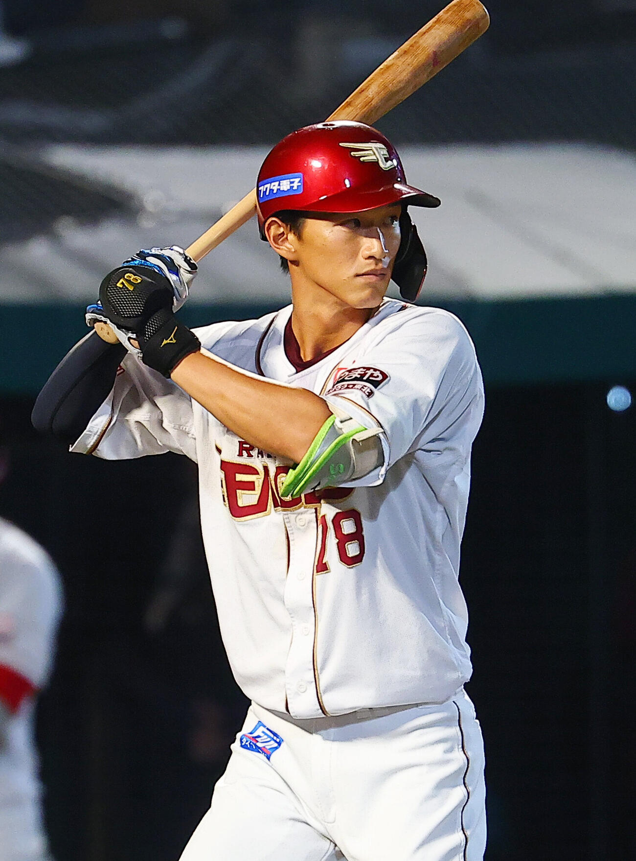 楽天対西武　5回裏楽天1死二塁、打席で構える吉野創士（撮影・野上伸悟）