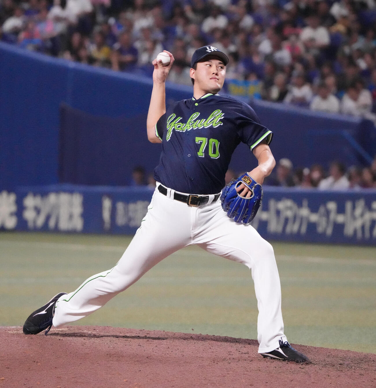 中日対ヤクルト　8回裏、ヤクルト5番手で登板する広沢優（撮影・森本幸一）