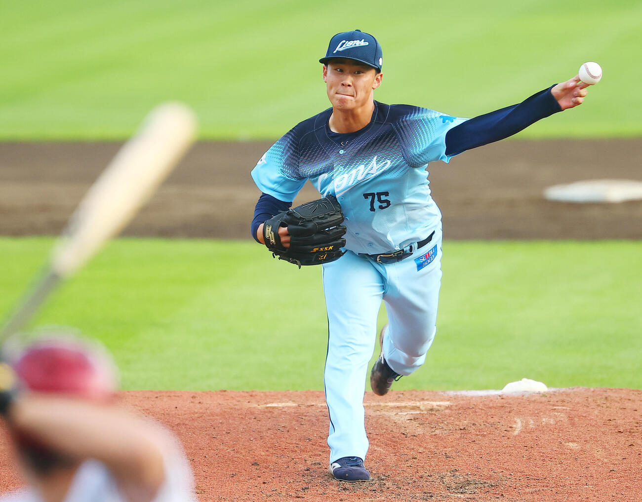 楽天対西武　西武先発の佐藤爽（撮影・野上伸悟）