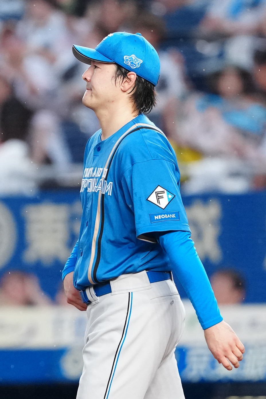 ロッテ対日本ハム　3回裏ロッテ1死二塁、西川史礁に適時打を浴びた有原航平（撮影・江口和貴）