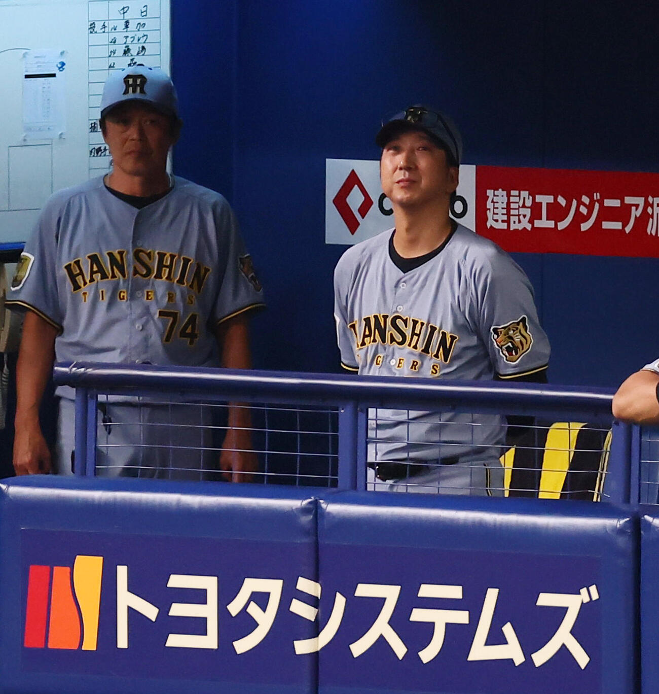 中日対阪神　4回表、ベンチから試合展開を見る阪神藤川球児監督（撮影・加藤哉）