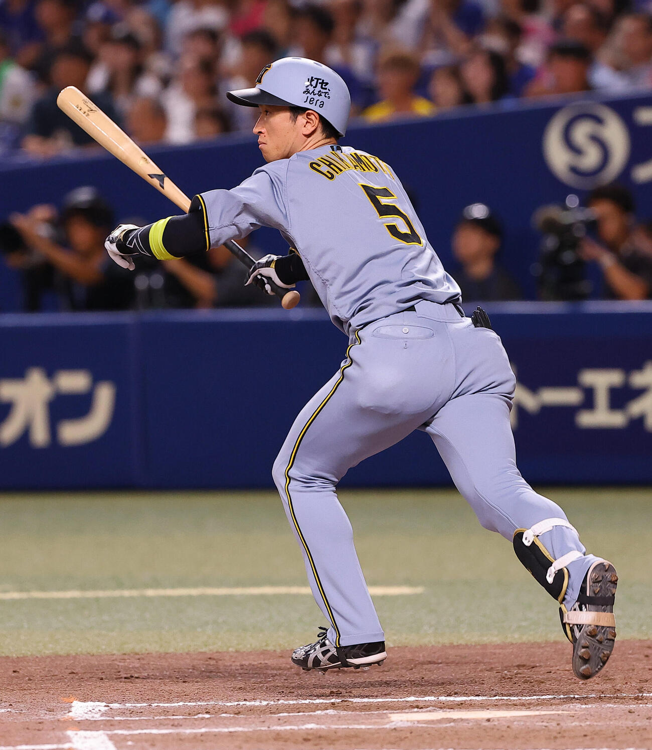 中日対阪神　9回表阪神無死、近本光司は安打を放つ（撮影・上田博志）