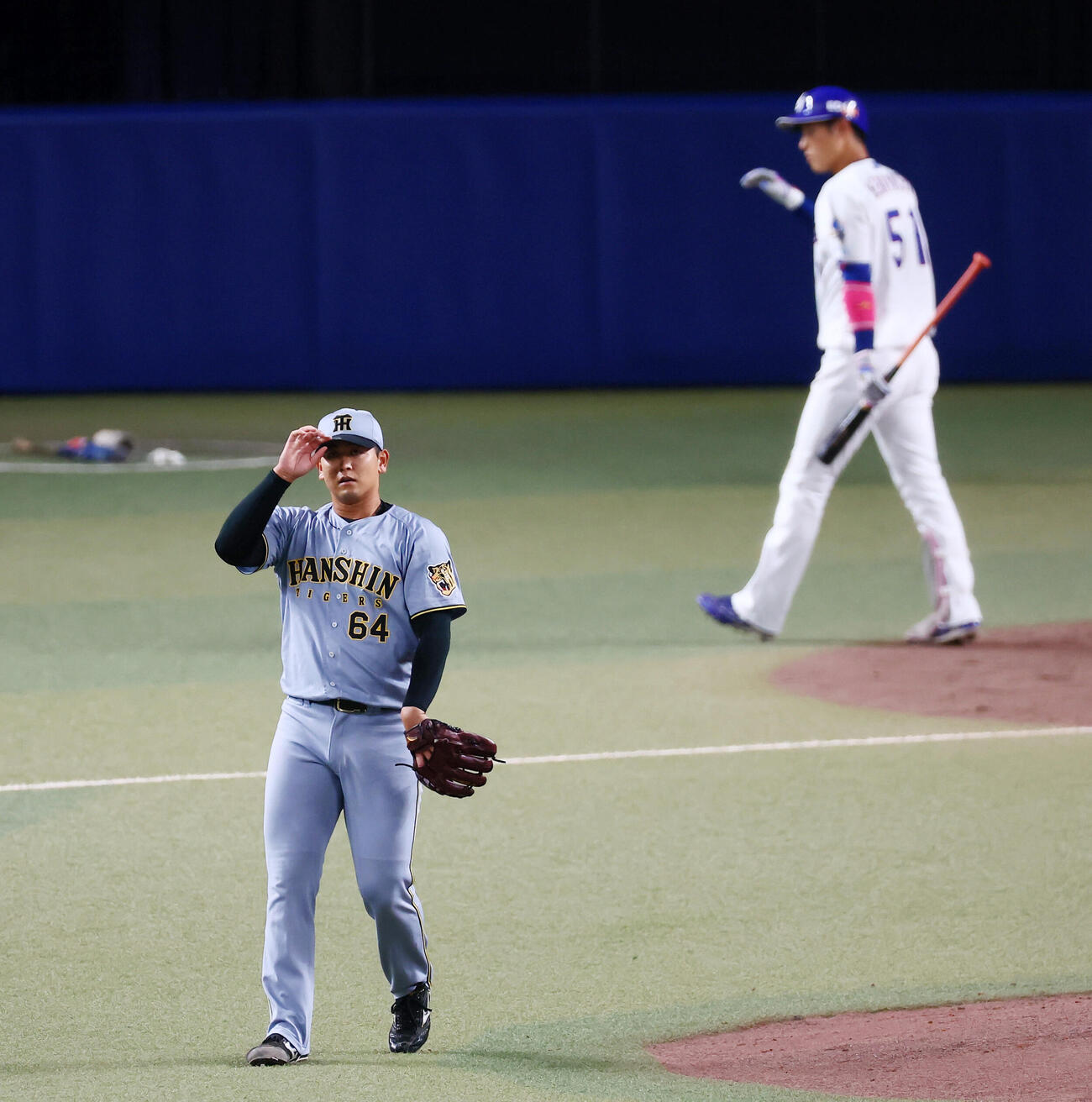 中日対阪神　5回裏中日1死、岡留英貴は上林誠知を三振に仕留める（撮影・加藤哉）