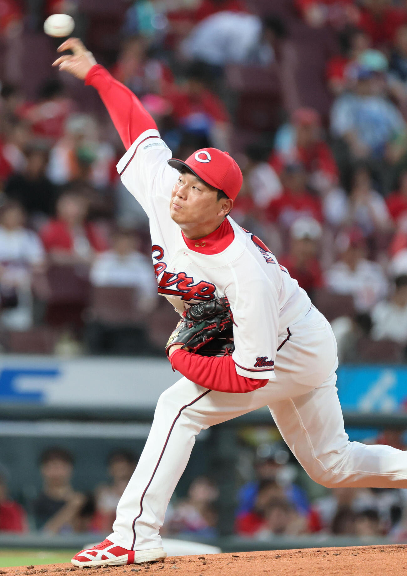 広島対DeNA　広島先発の栗林良吏（撮影・加藤孝規）