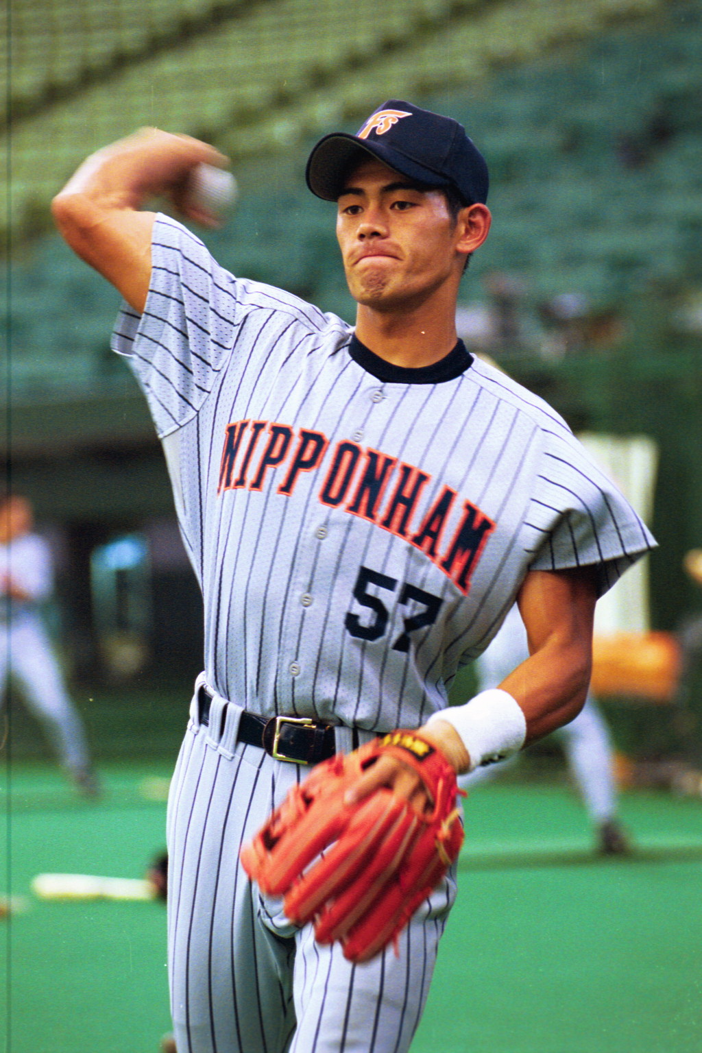 日本ハム時代の飯山裕志（01年7月撮影）
